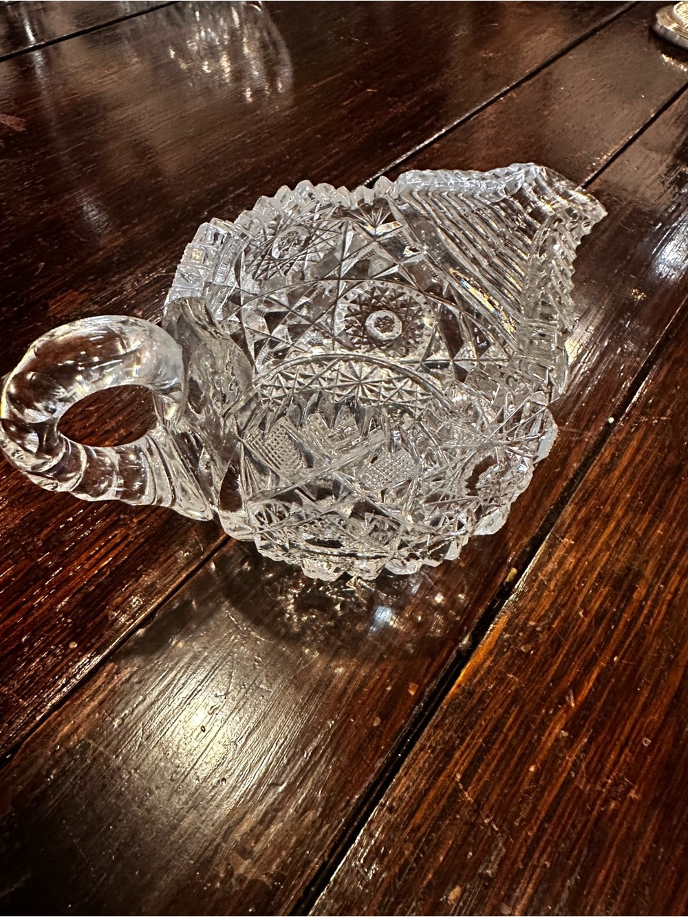 Cut Glass Sugar & Creamer - Picture 4 of 5